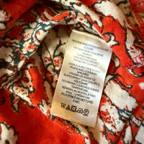 Free People “Say The Word” Long Sleeve Top | Red Combo | Size S - Picture 3 of 6